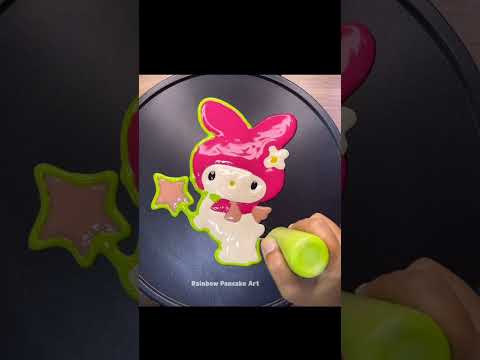 Shorts My Melody Pancake Art #pancakeart #pancake #drawingcartoon@rainbowpancakeart