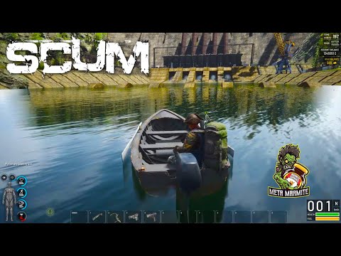 SCUM s02e25 - Exploring the Dam and working from heights without a safety harness
