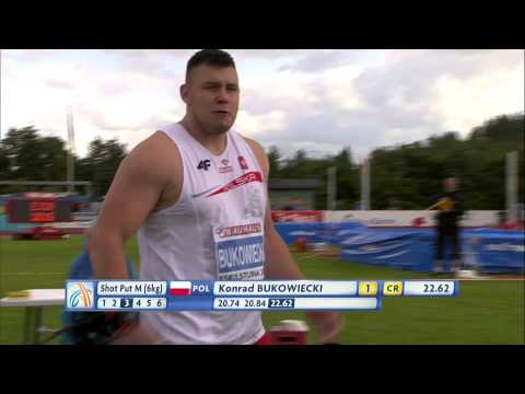 Konrad Bukowiecki 22.62m CR Shot Put Final Eskilstuna 2015