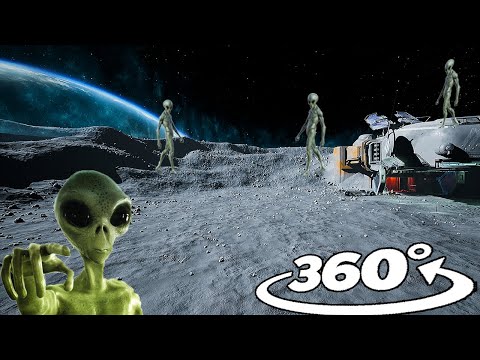 👽360° video || Alien attack on the moon || 4K👽