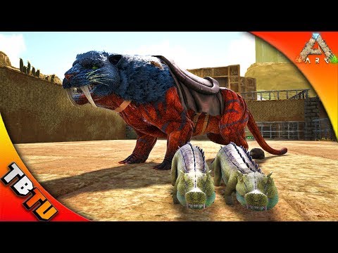KAPROSUCHUS TAMING AND BREEDING! SABERTOOTH COLOR MUTATION! Ark Survival Scorched Earth Gameplay