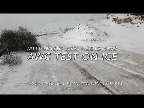 MITSUBISHI ASX OUTLANDER SPORT RVR TRACTION TEST ON ICE INCLINE