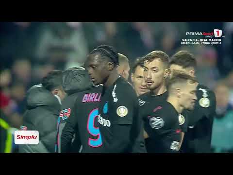 GOOOL! Oțelul - FCSB 1-2. Bîrligea reia în plasă după un corner executat de Tănase