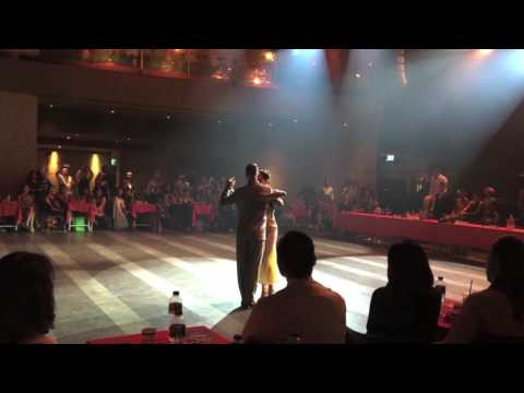  Fatima Vitale  and  Javier Rodriguez  are  dancing  to  "  La Tupungatina  "  by  Osvaldo Pugliese  at  Taipei Tango Festival  in  2016