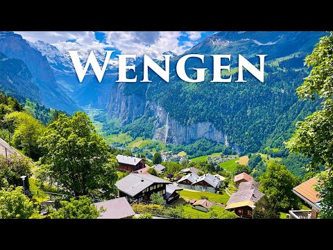 Lauterbrunnen - Wengen, Switzerland 4K - Amazing Beautiful Villages in Switzerland, Travel Vlog