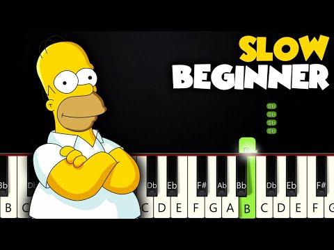 The Simpsons Theme | SLOW BEGINNER PIANO TUTORIAL + SHEET MUSIC by Betacustic