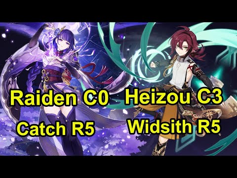 4 star weapons Raiden C0 hyperbloom & Heizou C3 spiral abyss floor 12 genshin impact