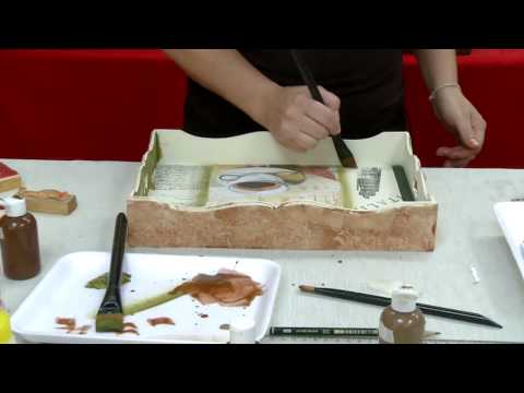 Mulher.com 05/23/2014 - Tray Painting and collage by Marcia Ferruccio