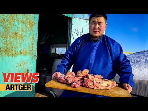 Eating Horse Meat - Mongolian Winter Survival Skills! Nomad Life