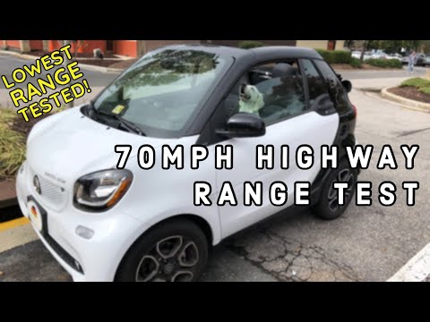 2018 Smart Electric Drive 70mph Highway Range Test (Not Very Good)