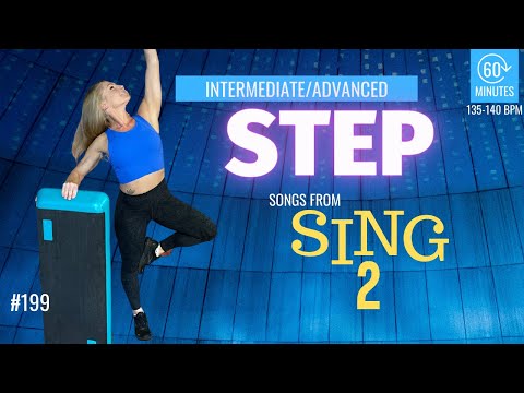 STEP AEROBICS CARDIO WORKOUT - INTERMEDIATE - ADVANCED STEP SING 2 SONGS!! #199