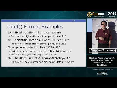 Stephan T. Lavavej “Floating-Point ＜charconv＞: Making Your Code 10x Faster With C++17's Final Boss”