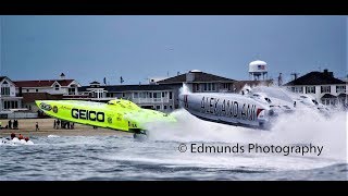 Superboat Sarasota Grand Prix Racing Offshore 2017 Patrol boat wanders into course