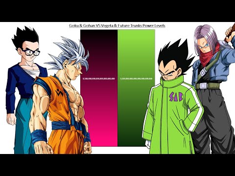 Goku & Gohan VS Vegeta & Future Trunks Power Levels - DB/ DBZ/ DBGT/ DBS