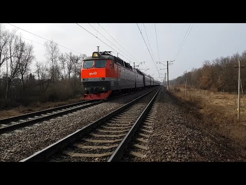 ЧС7-286 летит под 140 км/ч с поездом №744 Белгород-Москва у пл. 360 км