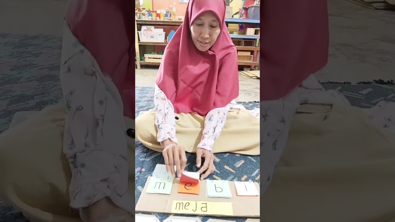 The activity of arranging letters into a word #reading #paud #fyp