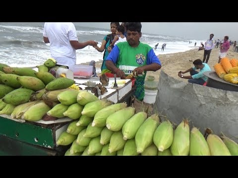 People Eating & Enjoying | Best Indian Street Food | Chennai Marina Beach (Tamil Nadu India ) Video