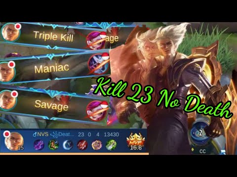 Nathan Hyper Carry Gameplay || Kill 23 No Death || Nathan Build Tersakit 2021 || Mobile Legends