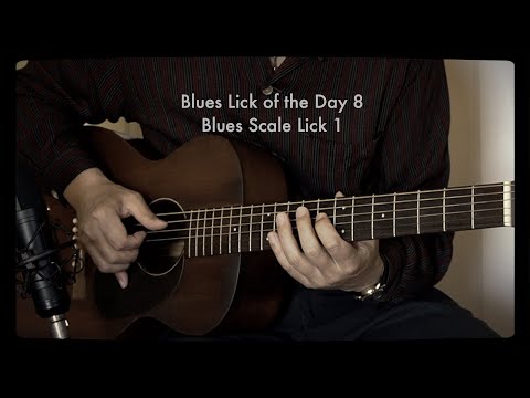 Blues Guitar Lesson "Blues Guitar Lick of the Day 8” Blues Scale Lick 1 (A=432Hz) Hideo Date