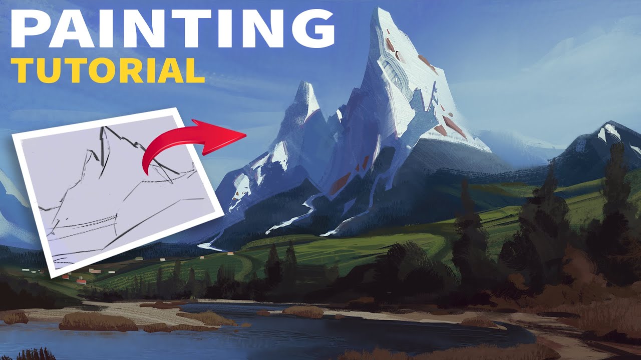 Digital Concept Art Tutorial - Mountains