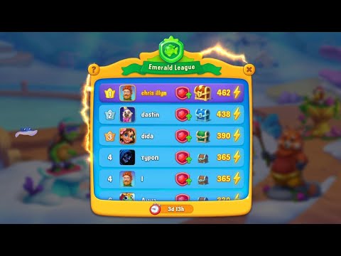 @Fishdom Atlantis Cup Hard Stage 36. Got 1st Rank in Emerald League.