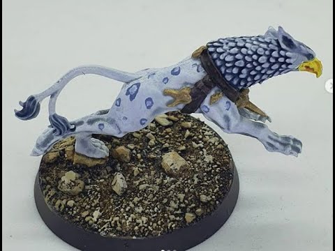 How to paint a Gryph-hound / quick and easy, with contrast paints
