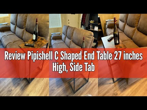 Review Pipishell C Shaped End Table 27 inches High, Side Table for Couch Slide Under, C Table Sofa S