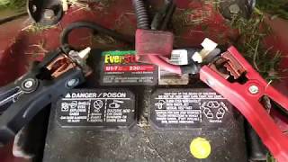 How to start your riding lawnmower with a dead battery