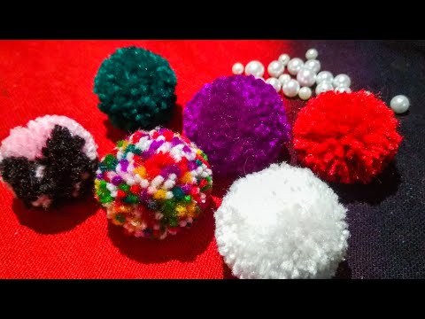 Super Easy Pom Pom Making Ideas With fingers |Hand Embroidery Amazing trick |Easy flower making idea