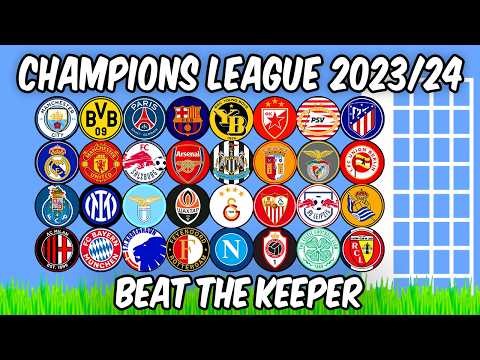 Beat The Keeper - Champions League 2023/24 - Algodoo Marble Race