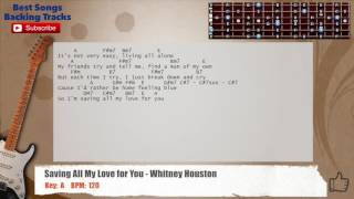 Saving All My Love For You - Whitney Houston Guitar Backing Track with chords and lyrics