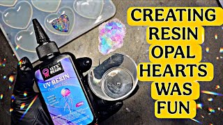 UNIQUE Way To Make RESIN OPAL HEARTS