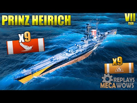AWESOME Prinz Heinrich 9 Kills 152K Damage | World Of Warships