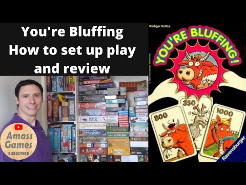 How to setup play and review the game that got me into board gaming - You're Bluffing (by AmassGames)