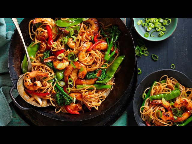 Honey and Soy Prawn Noodle Stir-Fry Recipe | myfoodbook