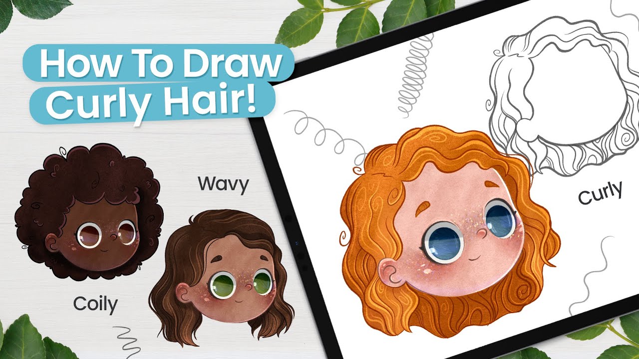 The easiest way to draw CURLY HAIR • Free Template & Cheat Sheet!