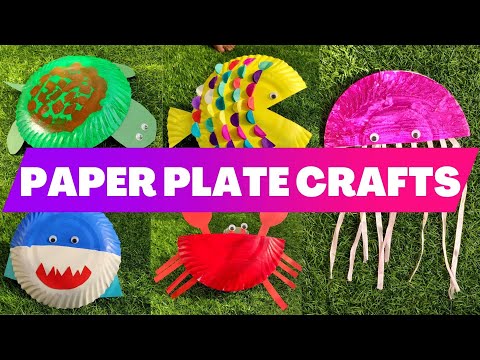 Paper Plate Craft Ideas - Crab, Fish, Shark, Jellyfish, and Turtle