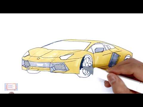 Car drawing Lamborghini - Car coloring pages - car drawing for kids