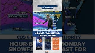 Hour-by-Hour: Updated snowfall forecast for Virginia on Monday