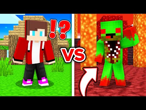 JJ Saves Mikey from Scary Mutant in Minecraft