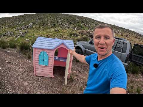 Camping in a Kids Playhouse… on a Mountain