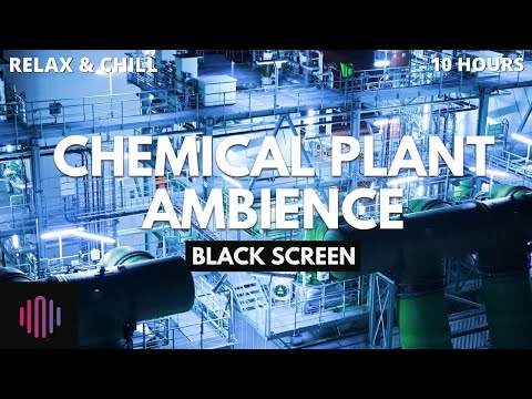 Sleep ambience relaxing sounds  / Chemical plant ambience and white noise / 10 hours black screen