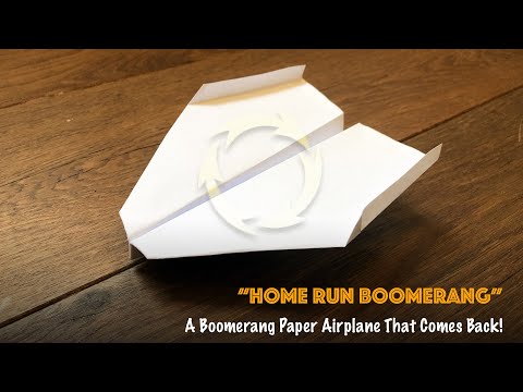 Boomerang Paper Airplane Glider Comes Back To You Every Time | Home Run Boomerang