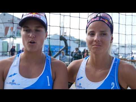 Sluková/Hermmanová between Beach Volleyball and "Vikings"
