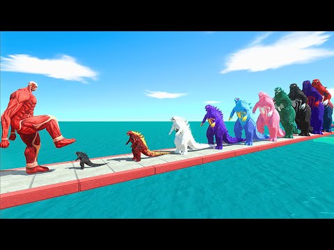 Colossal Titan VS 10 Levels of SPIDERMAN TEAM - Animal Revolt Battle Simulator