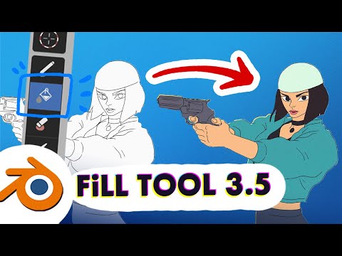 Blender 3.5 - How to Fill your Line Drawing with Grease Pencil Fill Tool