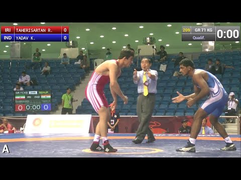 Qual. GR - 71 kg: R. TAHERISARTAN (IRI) df. K. YADAV (IND) by TF, 8-0
