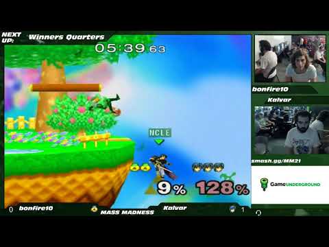 Mass Madness 21 SSBM - bonfire10 (Sheik) vs. Kalvar (Marth) - Melee WQF