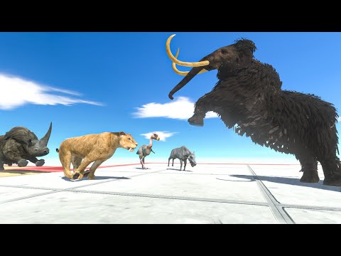 Prehistoric Neighbors attack Wolly Mammoth - Animal Revolt Battle Simulator