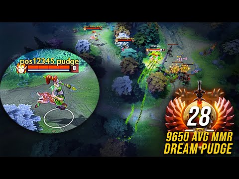 9650 AVG MMR - Epic 96.69% HOOKS By Rank 28 Dream Pudge | Pudge Official